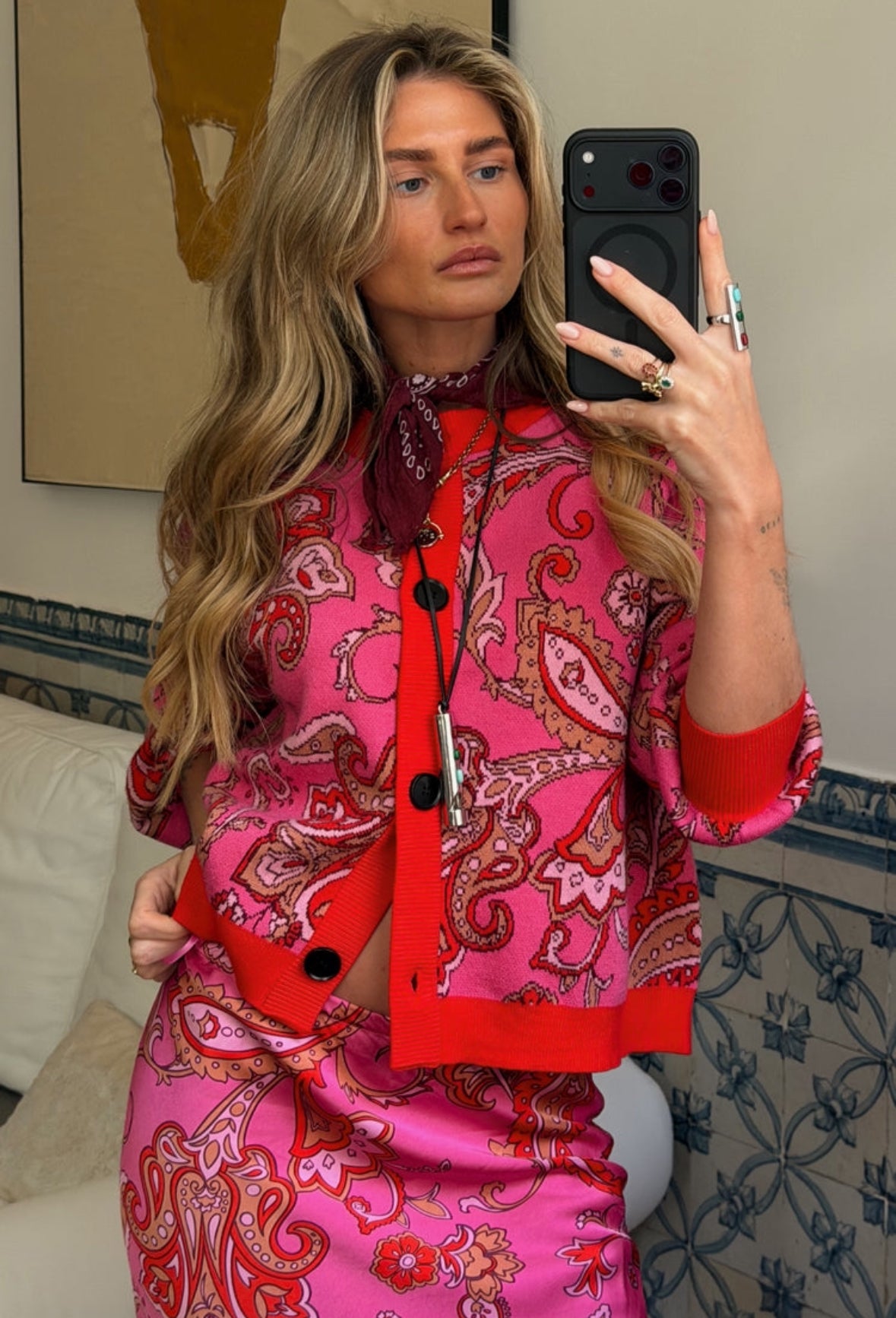 Pink Paisley Oslo Cardigan
