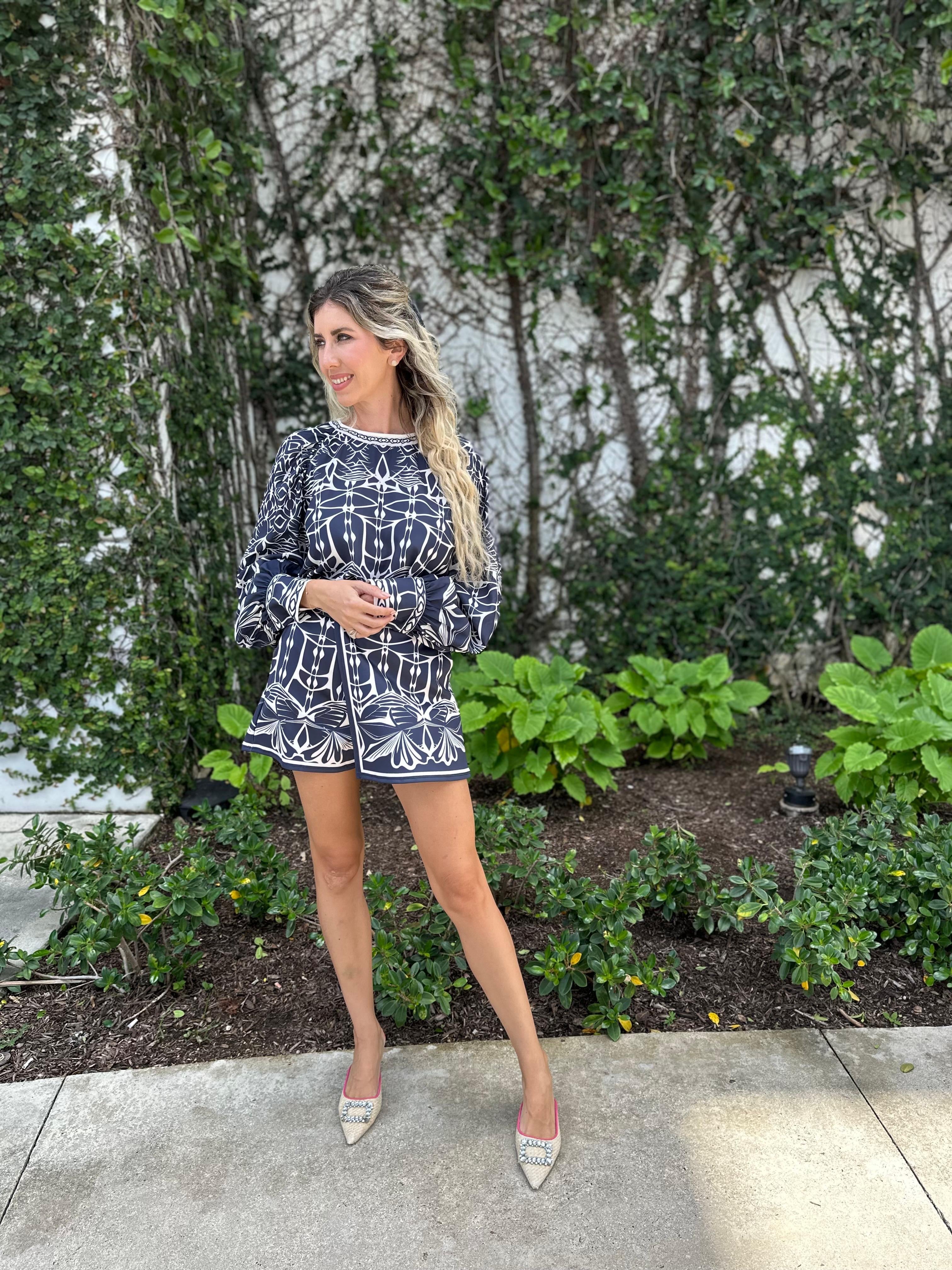 Long Slv Top & Mini Skirt Set