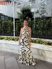 Geometric Print Maxi Dress