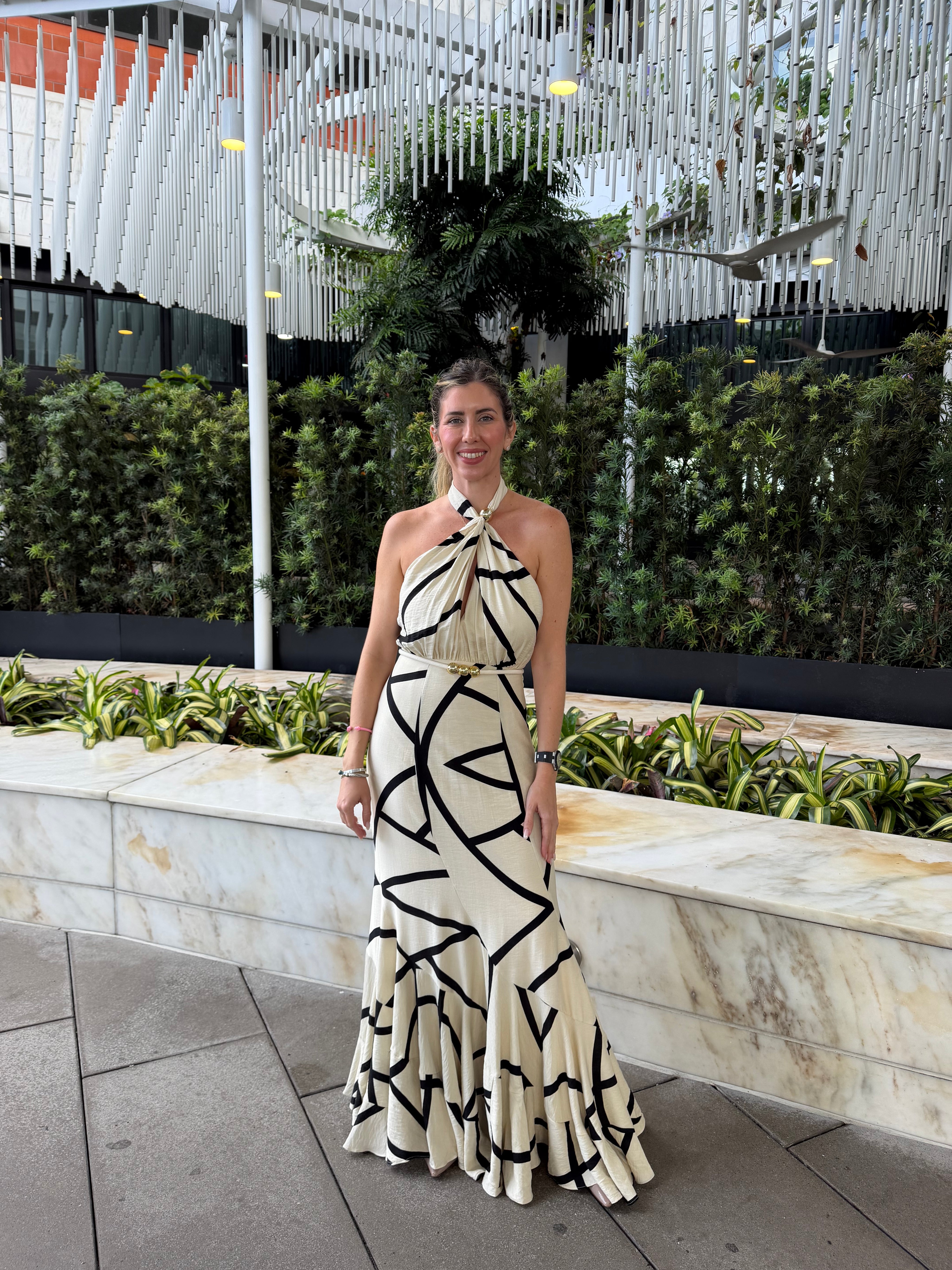 Geometric Print Maxi Dress