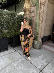 Black Floral Maxi Dorris Skirt