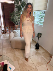 Crochet Fringed Top & Skirt Set