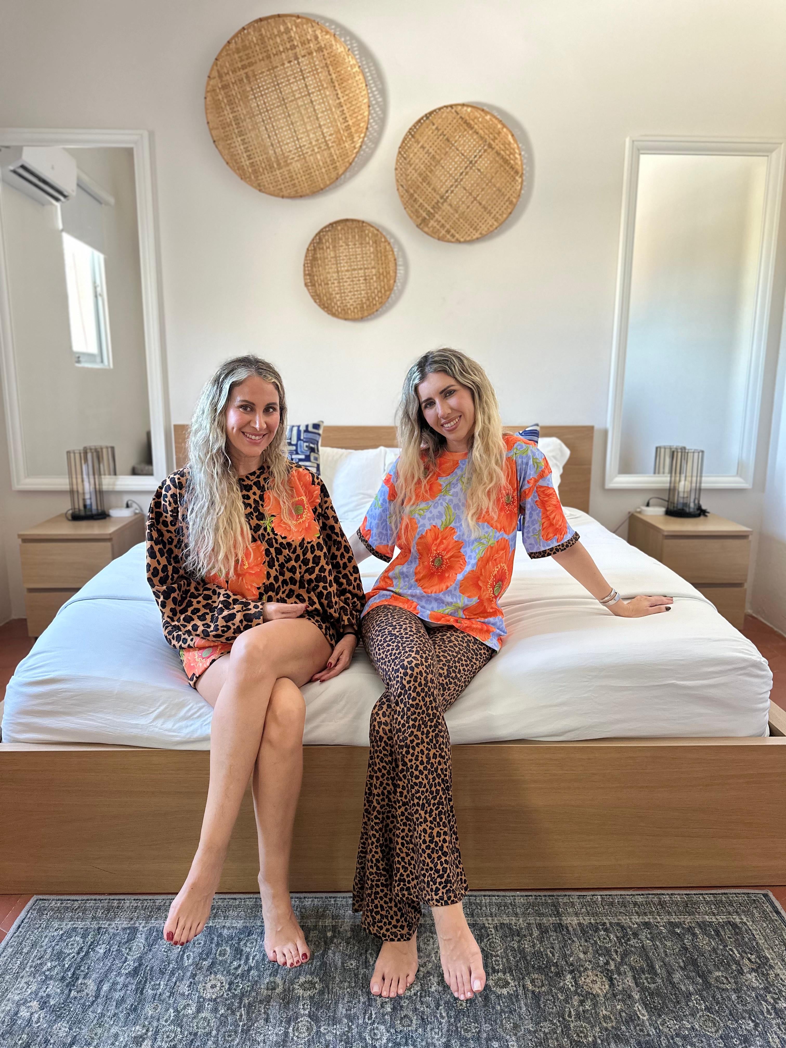 Blue Poppy Print Jersey Pyjamas