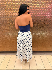 Polka Dot Halter Midi Dress