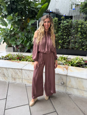 Layered Flowy Satin Top & Pant