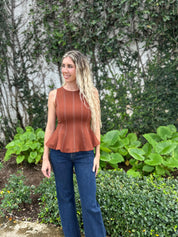 Top Stitch Peplum Top