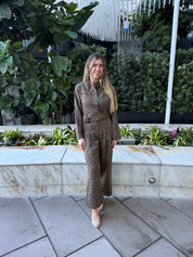 Leopard Jacket & Belted Culotte Pants