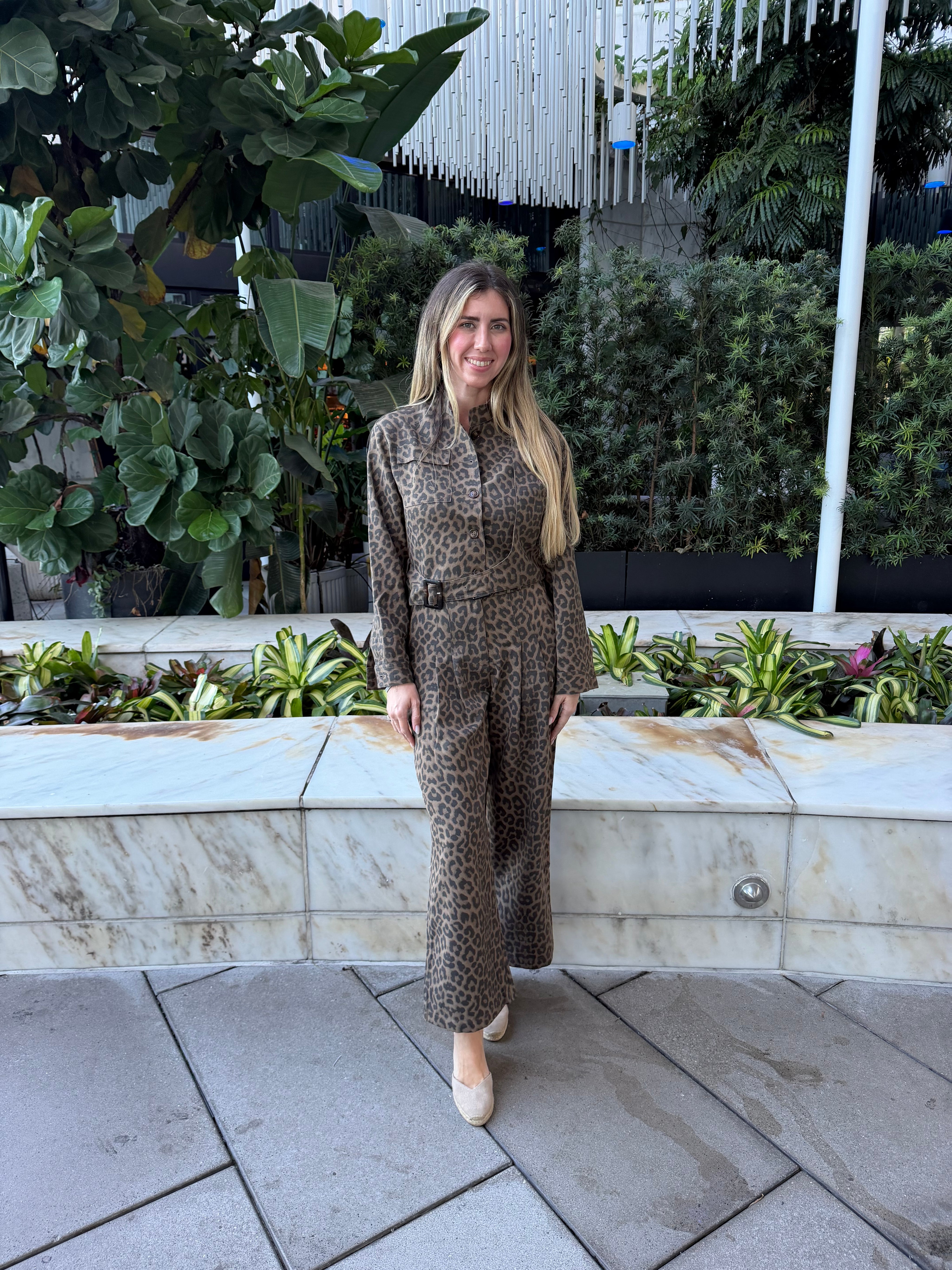 Leopard Jacket & Belted Culotte Pants