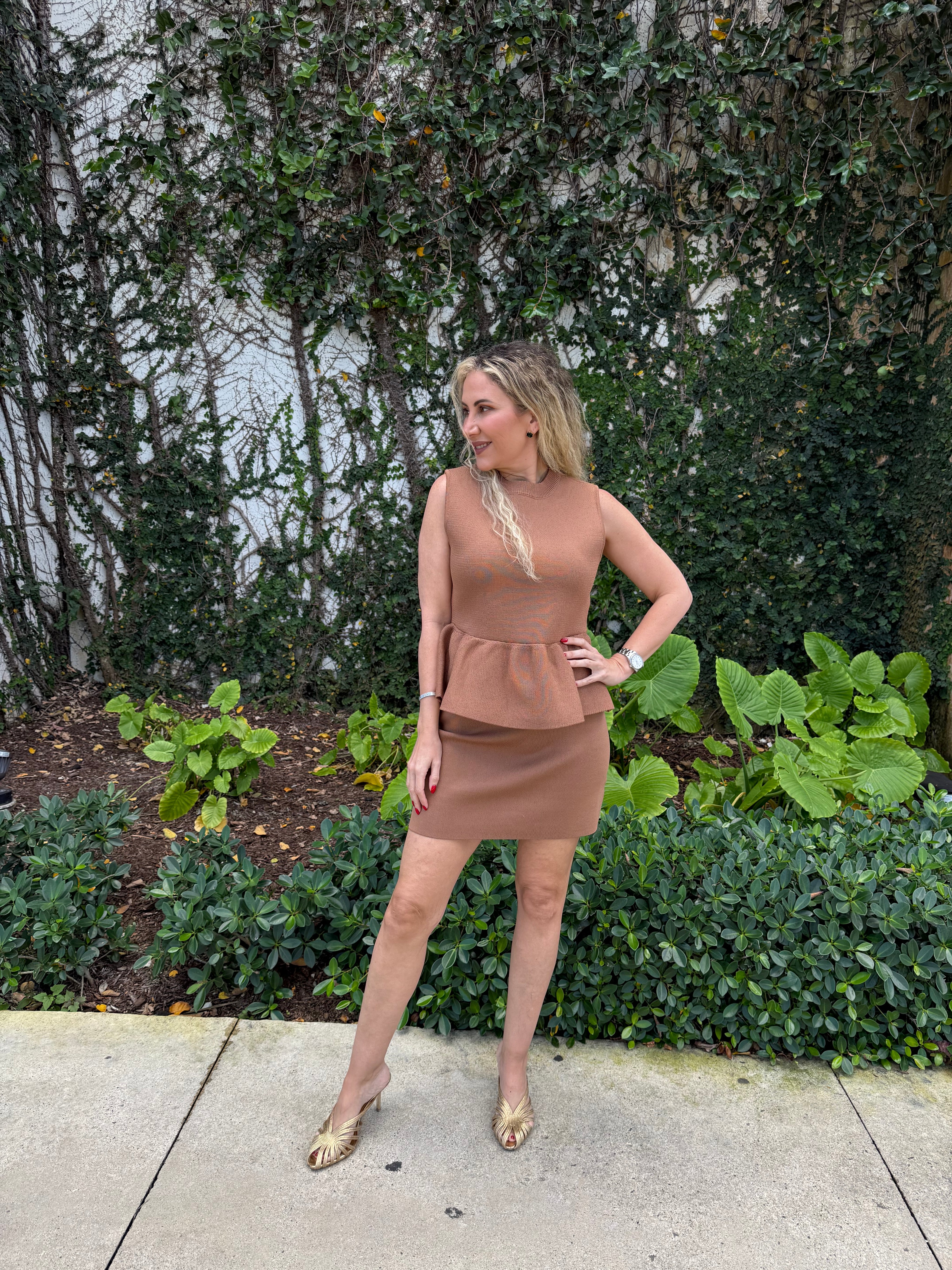 Sleeveless Ruffle Knit Top