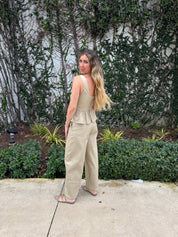 Peplum Corset Top & Barrel Pants