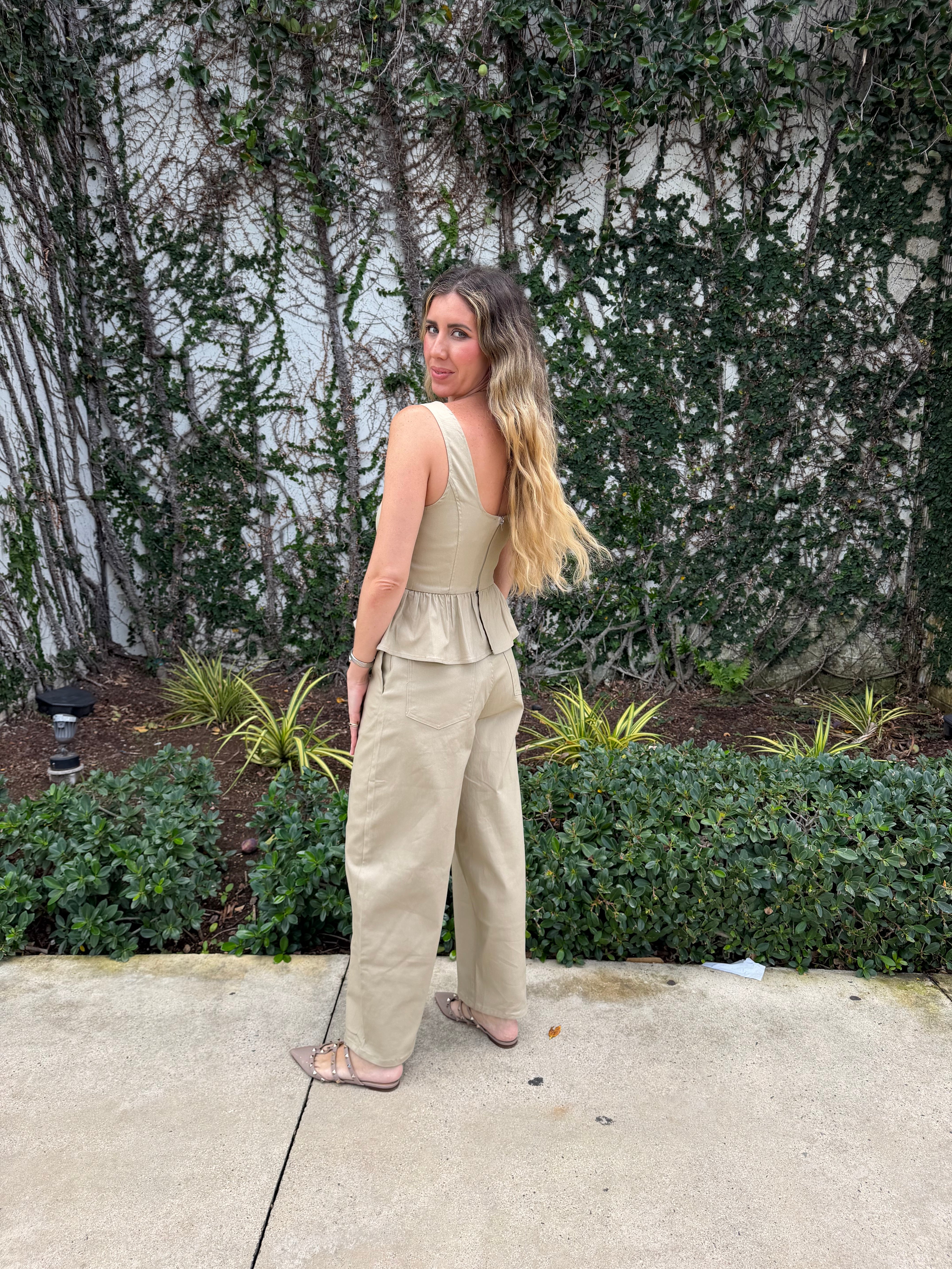 Peplum Corset Top & Barrel Pants