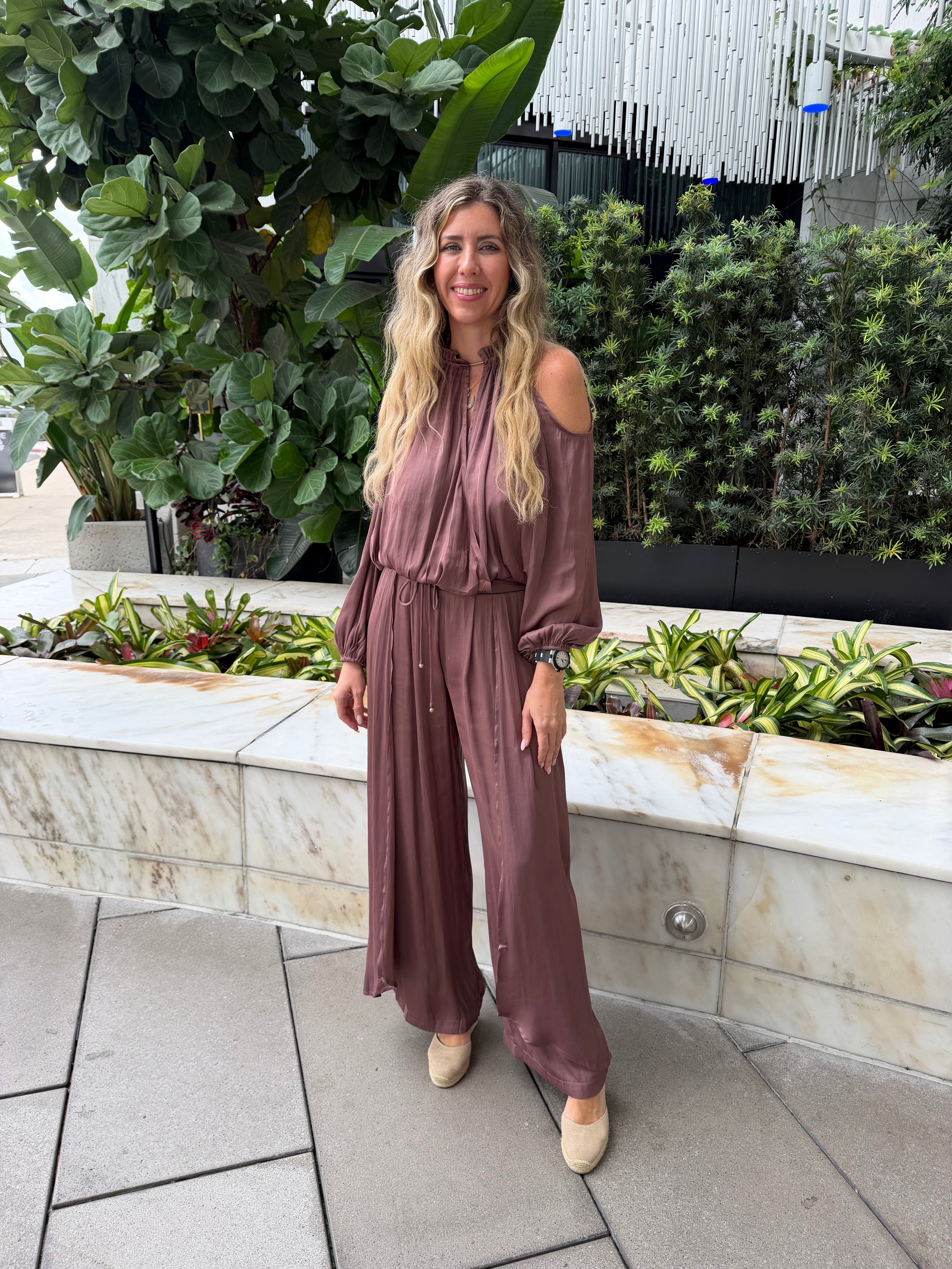 Layered Flowy Satin Top & Pant