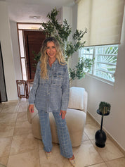 Square Rhinestones Jeans