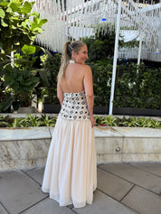 Contrast Crochet Maxi Dress