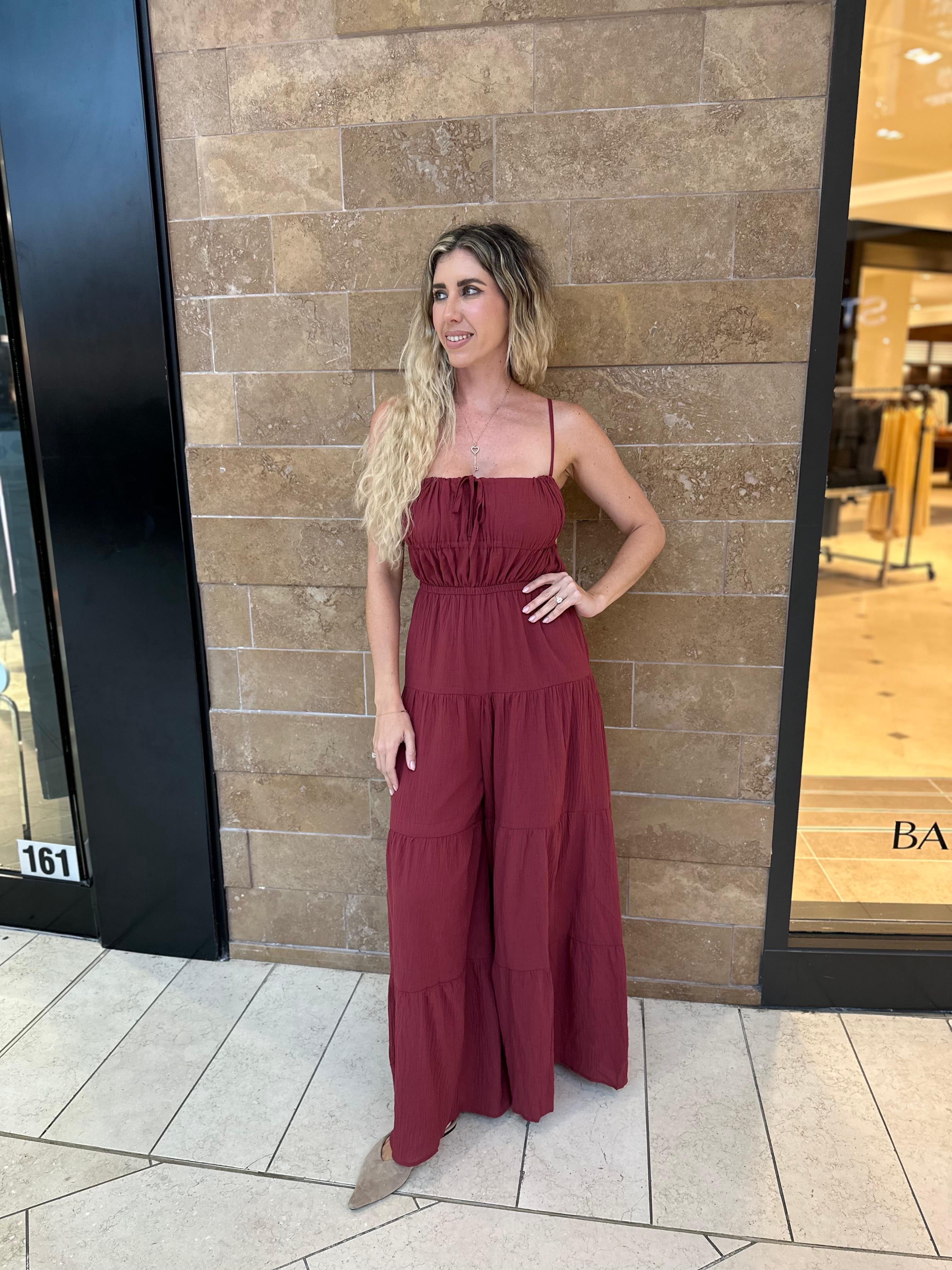 Crinkle Backless Jumpsuit