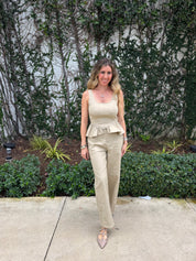 Peplum Corset Top & Barrel Pants