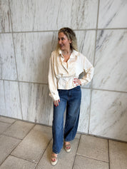 Pinstripe Corset Layered Top