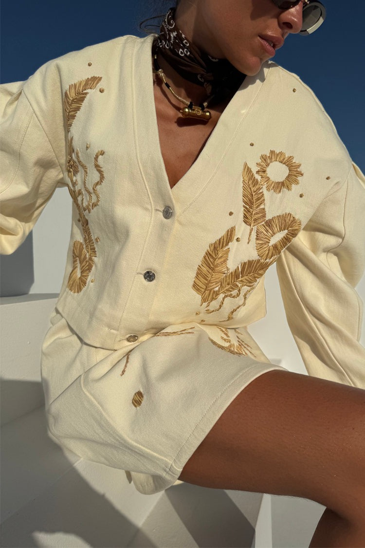 Ecru Cove Raffia Jacket