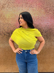 Mesh Mock Neck Slv Top