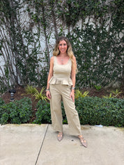 Peplum Corset Top & Barrel Pants