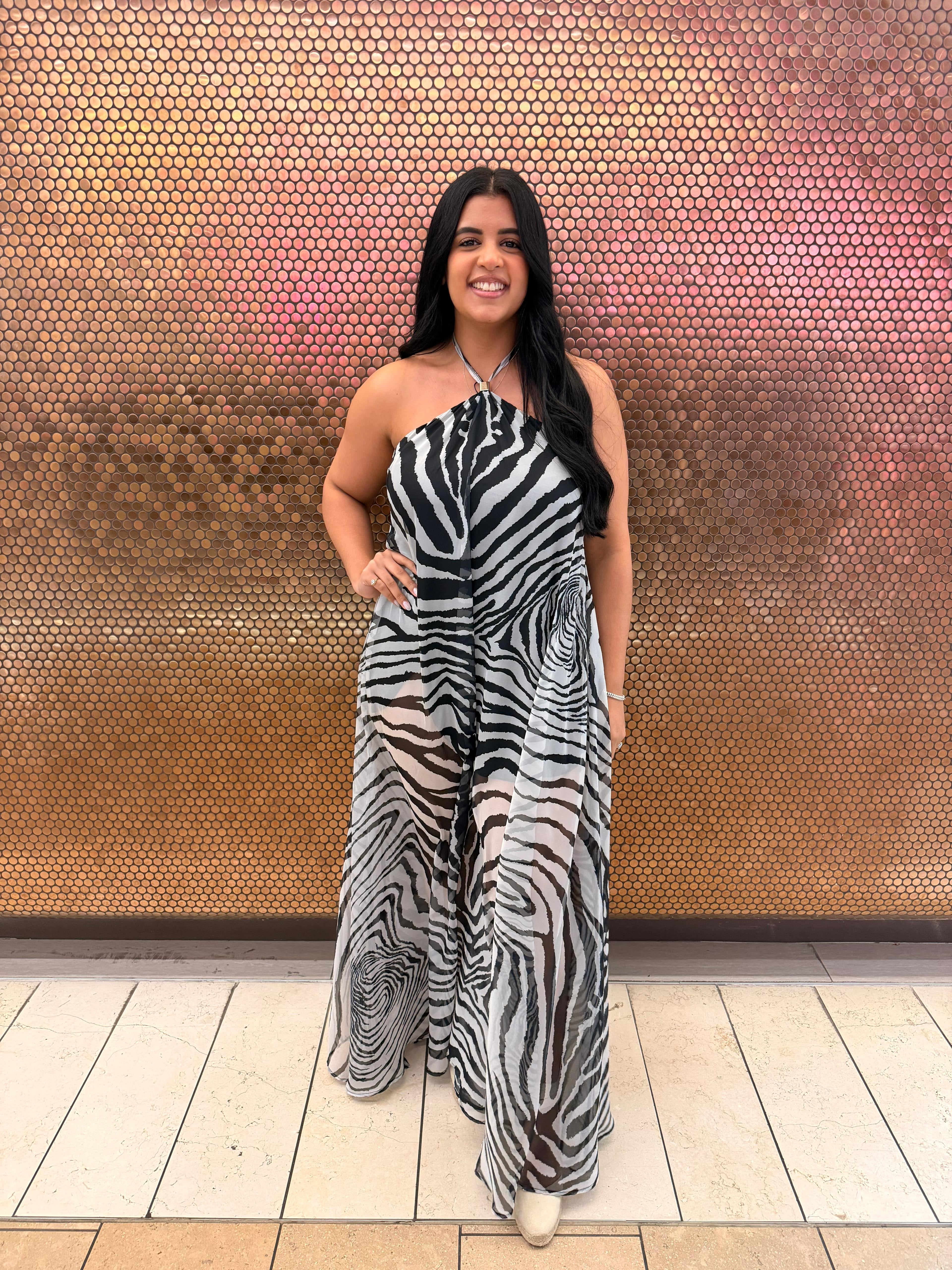 Geometric Tie Halter Maxi