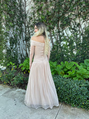 Off Shoulder Draped Maxi Dress