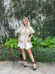 Top Stitch Poplin Mini Dress