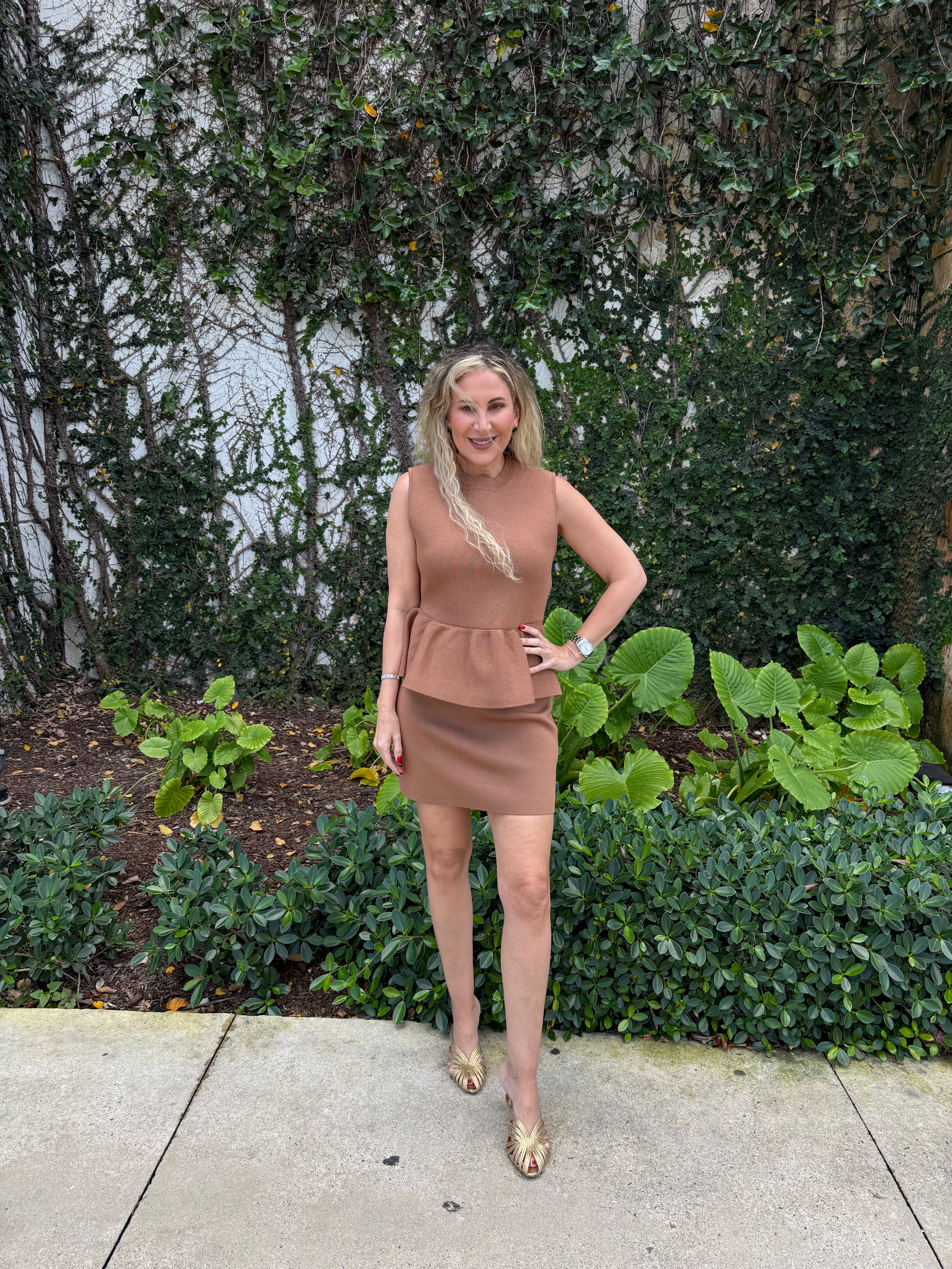 Sleeveless Ruffle Knit Top