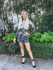 Pearls Mesh Bodysuit & Skort