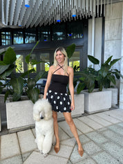 Side Ruched Ballon Skirt Mini Dress