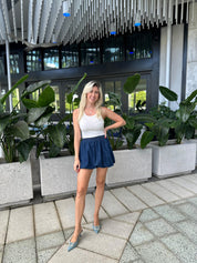 Denim Balloon Mini Skirt