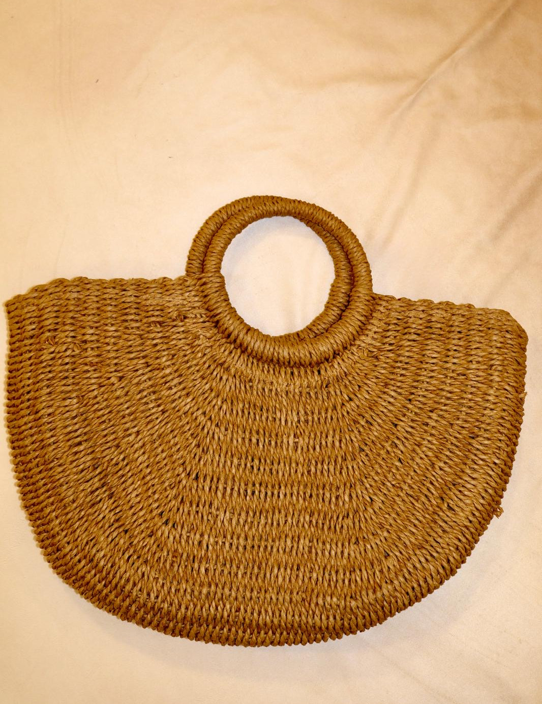 Rattan Circle Handle Handbag