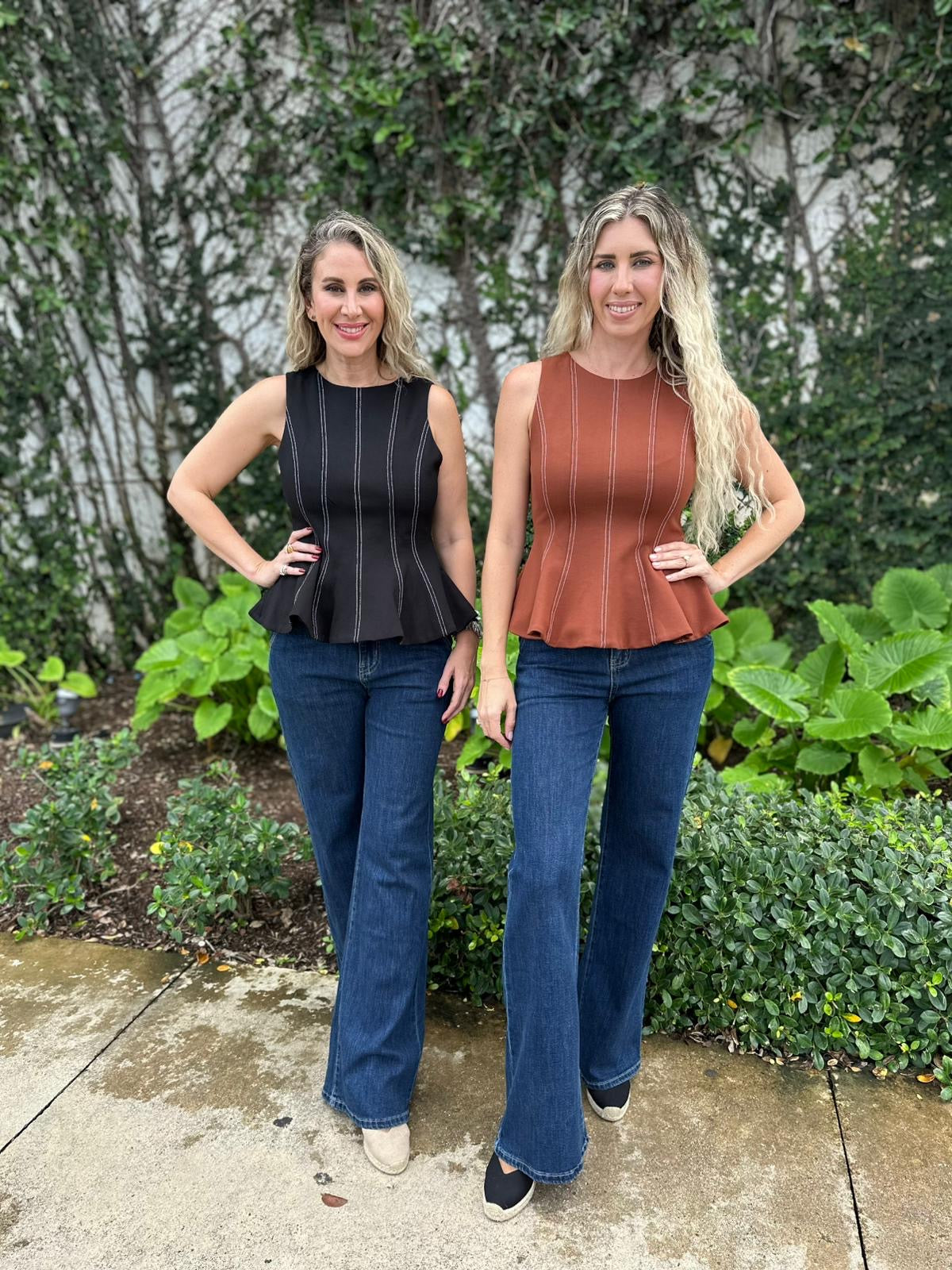 Top Stitch Peplum Top