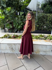 Tie Top & Scarf Midi Skirt