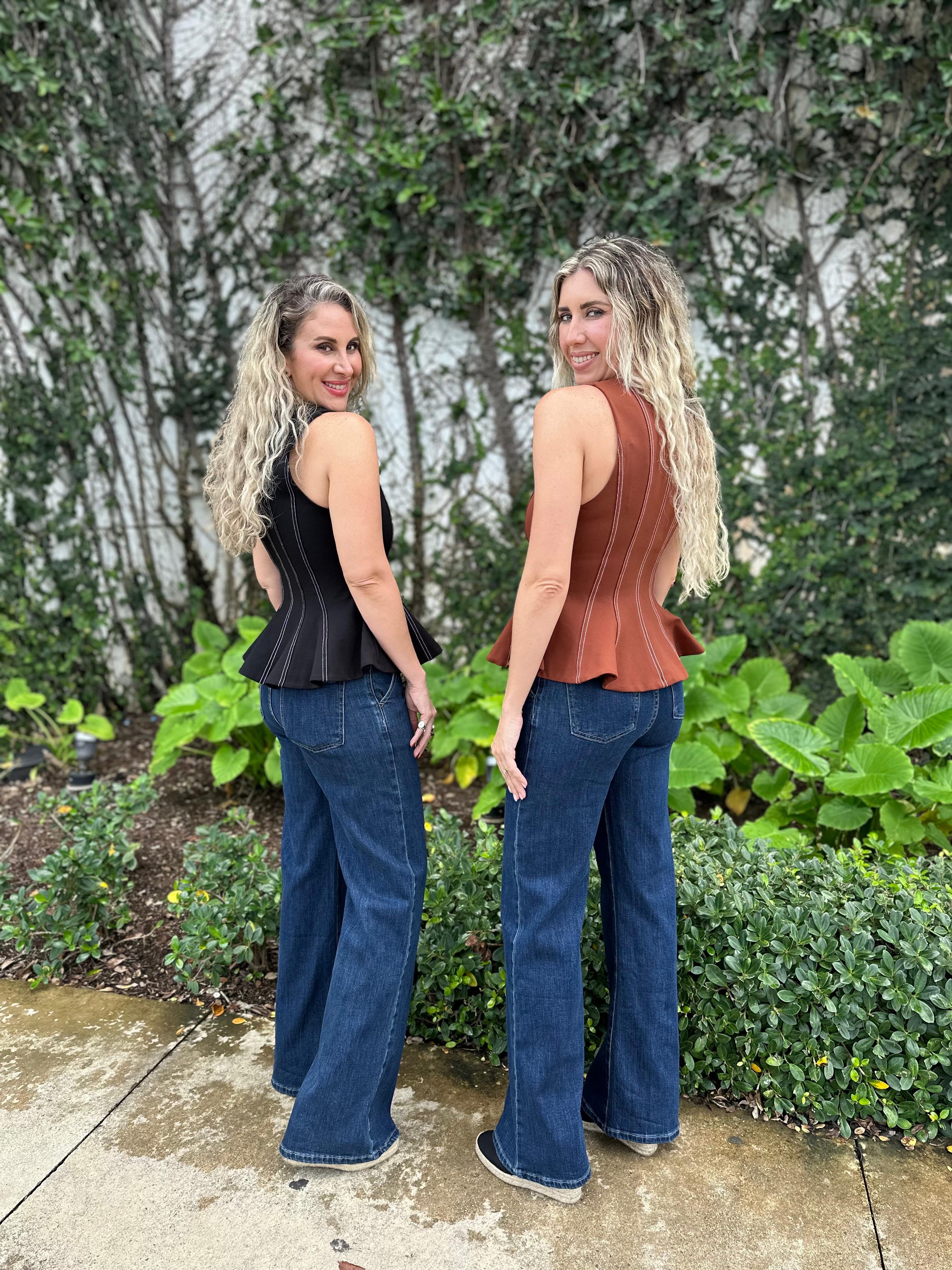 Top Stitch Peplum Top