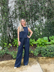 Sleeveless Top & Pant Denim Set