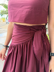 Tie Top & Scarf Midi Skirt