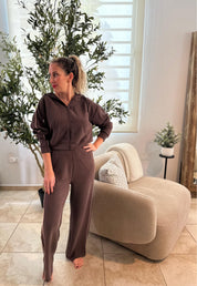 Soft Zip Up Hoodie With Piping Trim