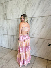 Pompom Layered Maxi Dress