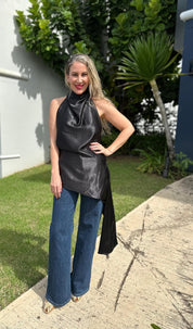 Halter Uneven Tunic Top