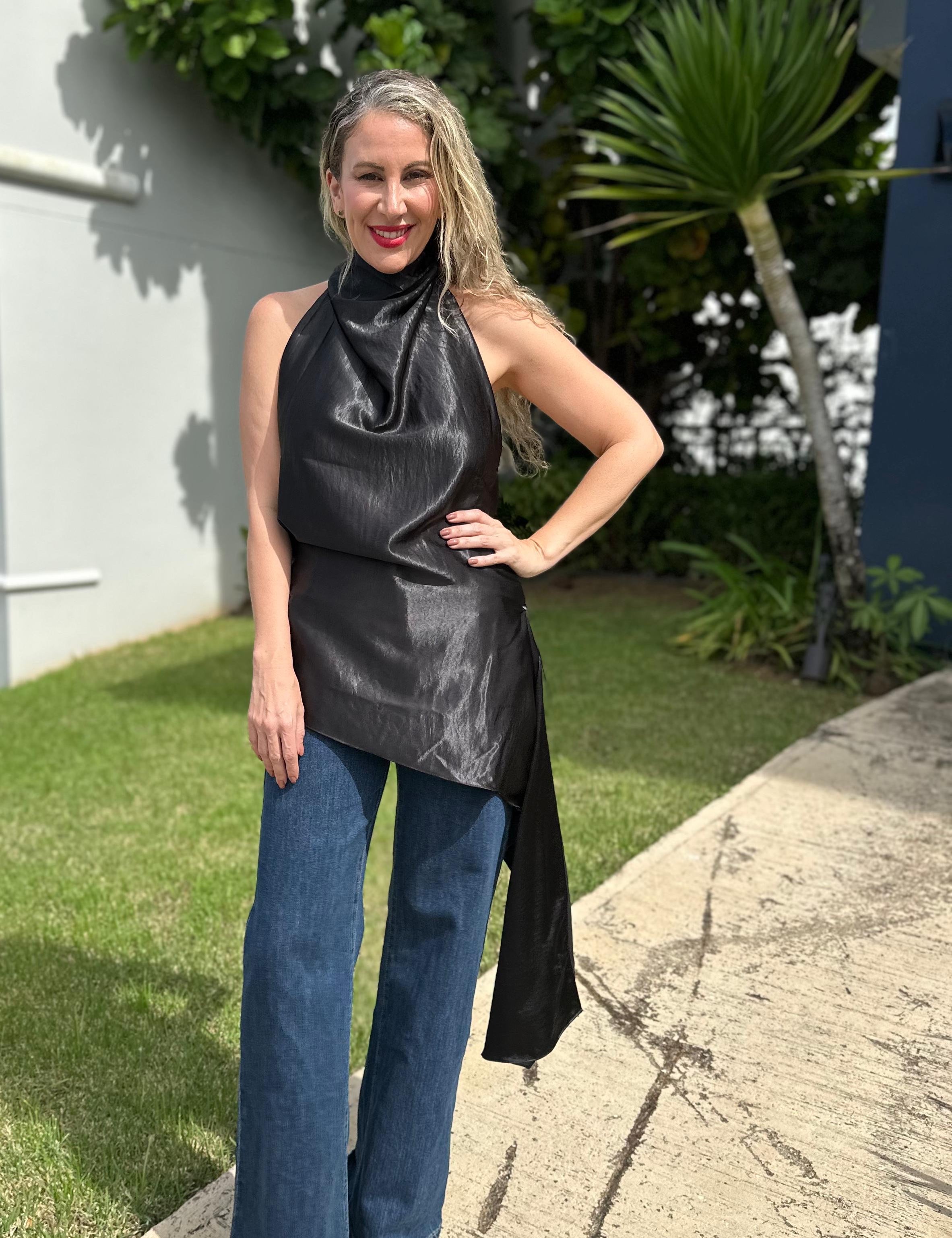 Halter Uneven Tunic Top