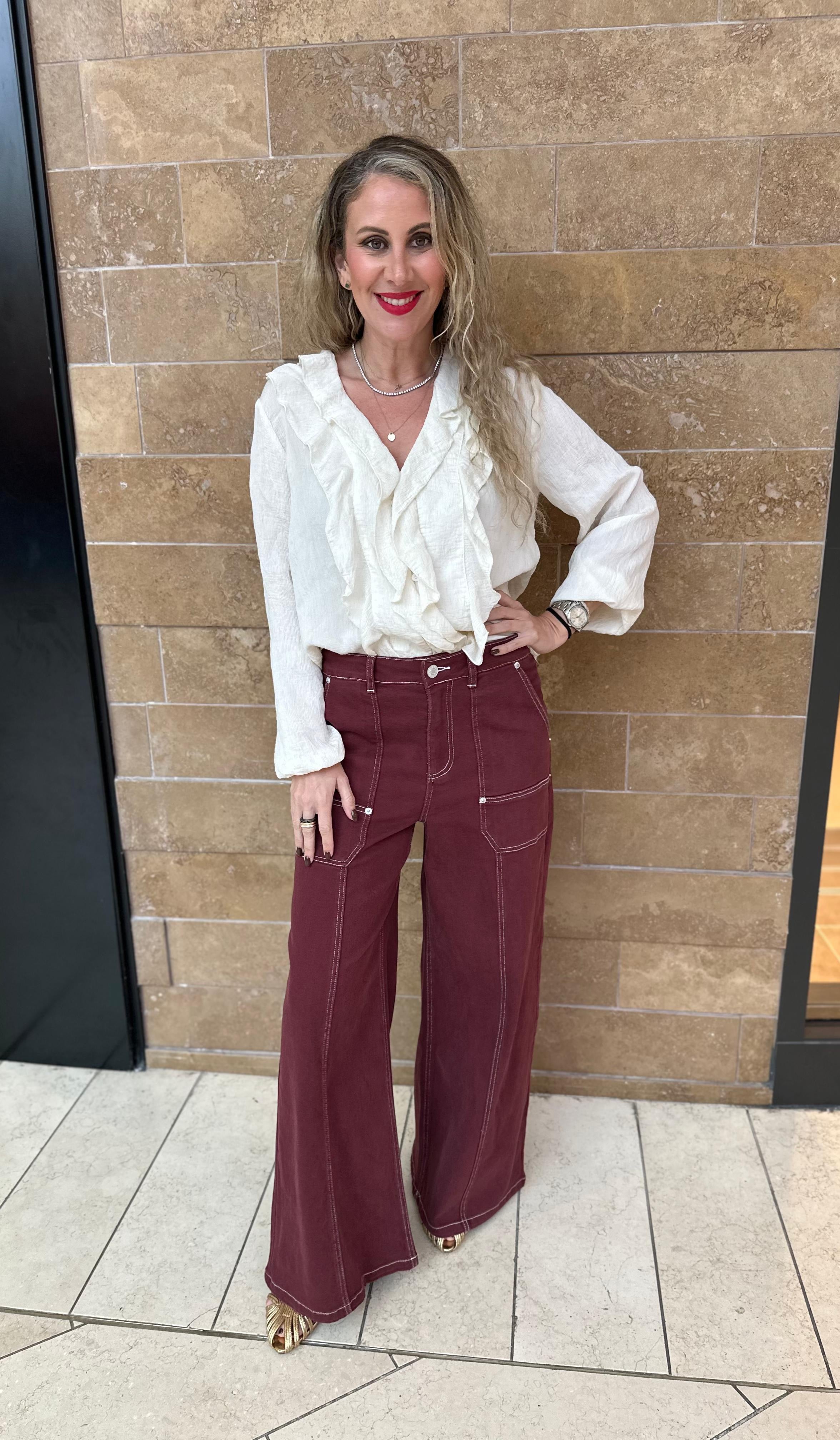 Wide Leg Stitch Pant