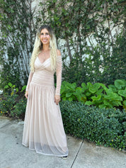 Off Shoulder Draped Maxi Dress