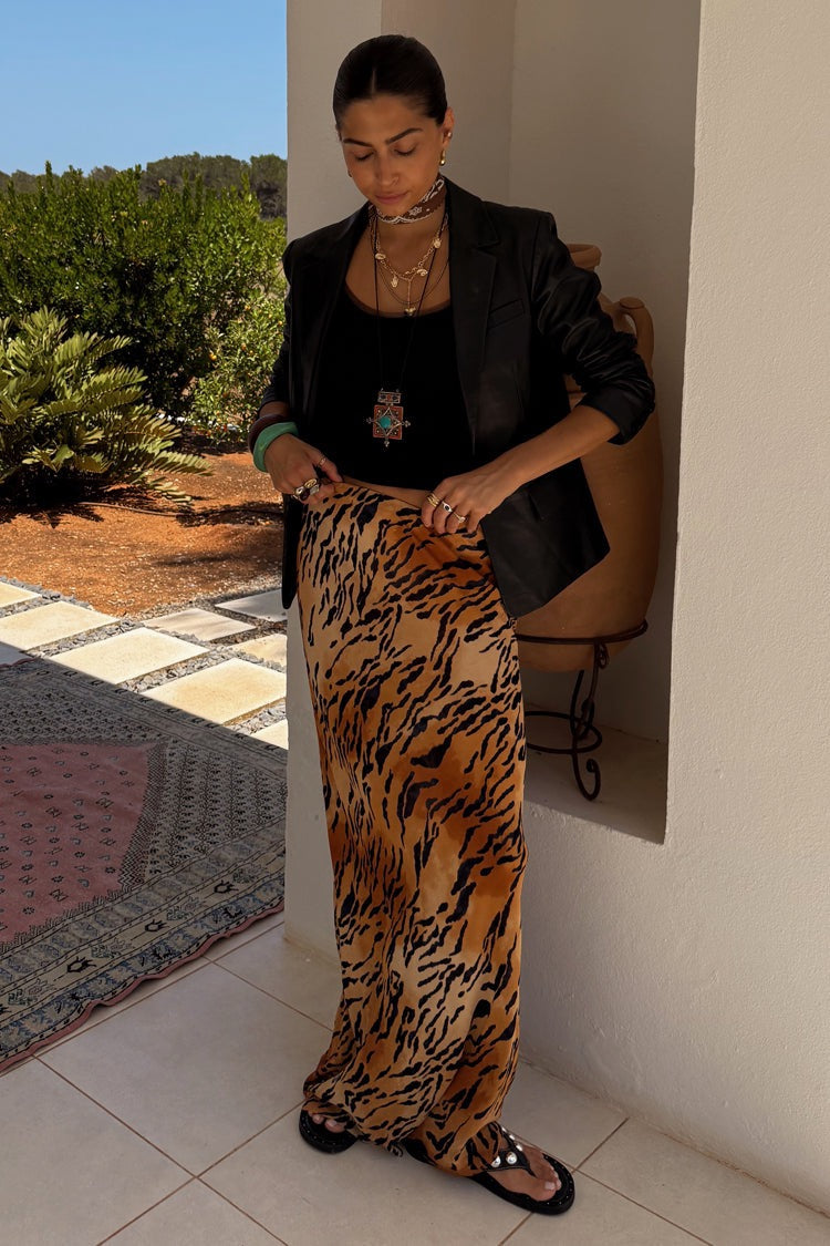 Animal Sheer Maxi Skirt
