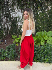 Ruched Solid Pants