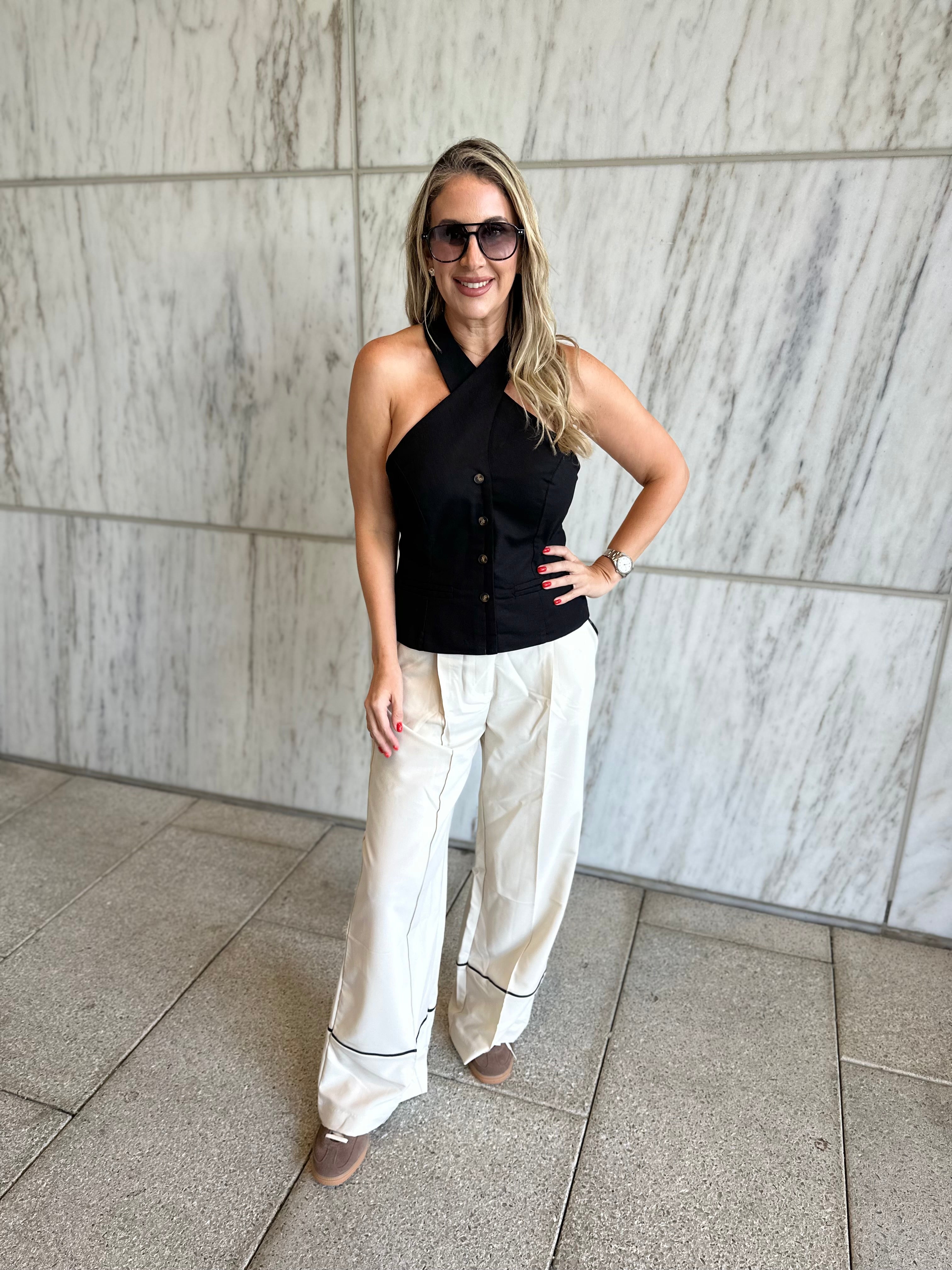 Linen Halter Neck Top