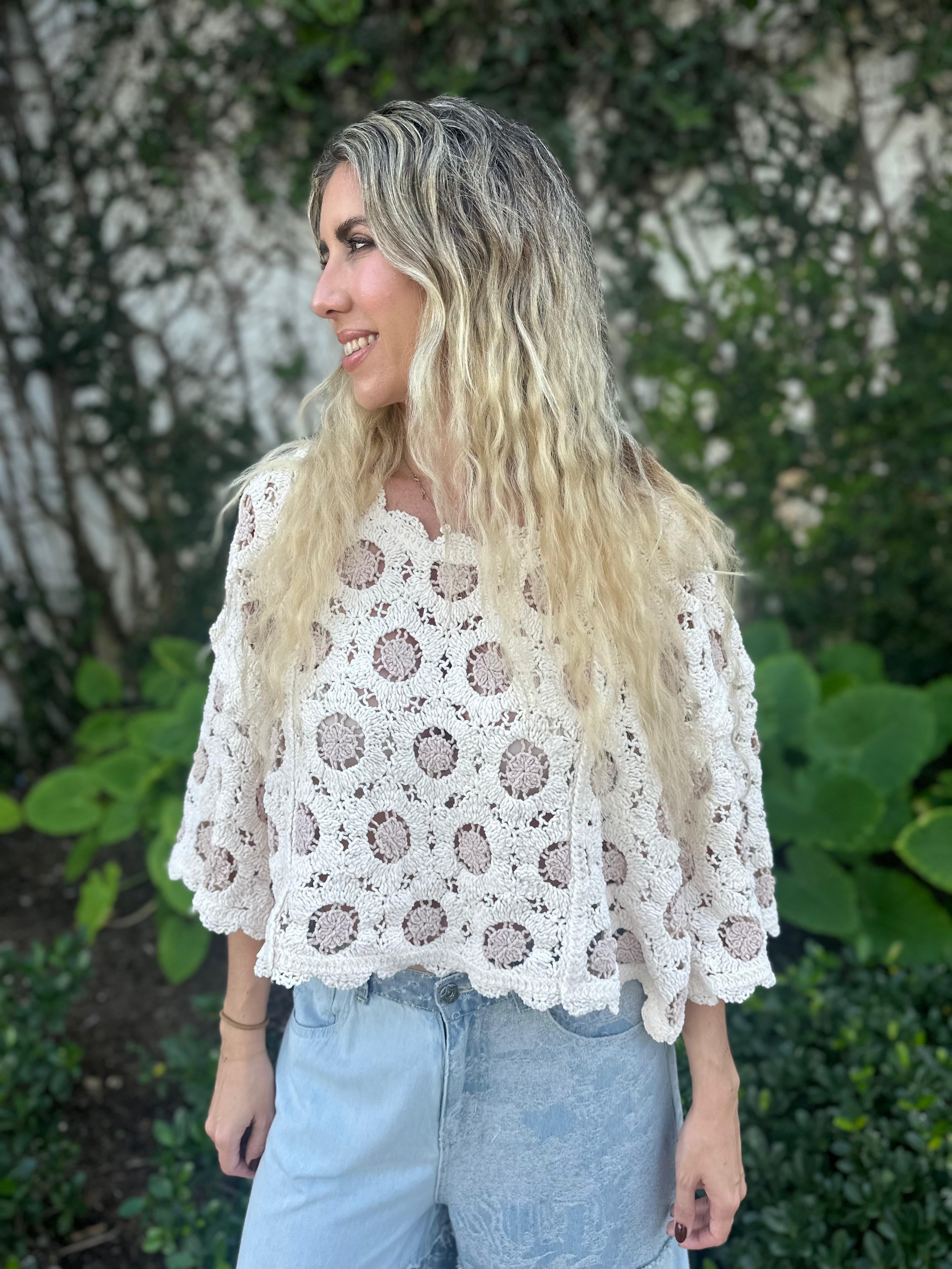 Crochet Border Accents Top