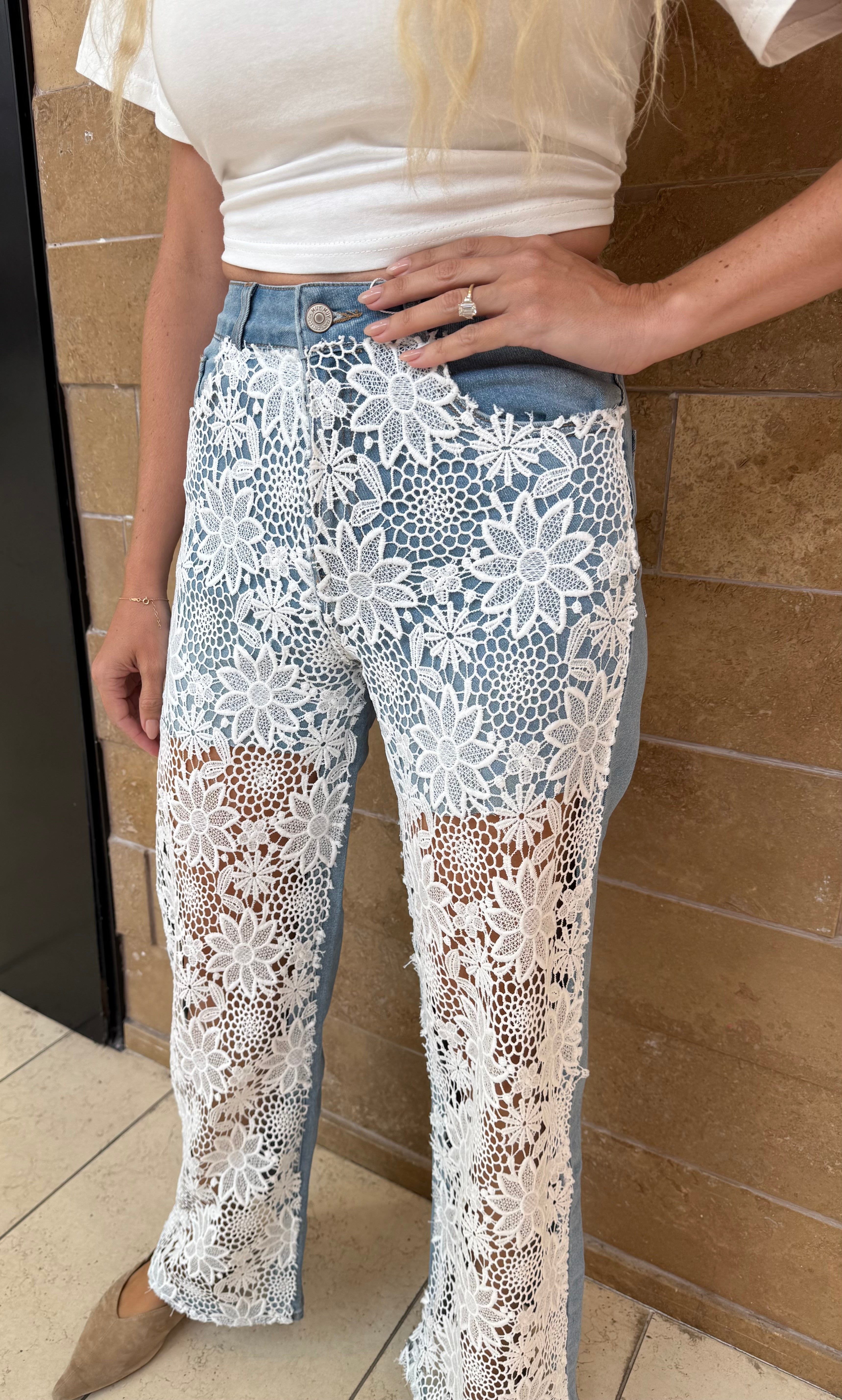 Lace Front Jeans