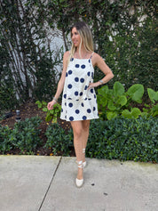 Polka Dot Tie Straps Mini Dress