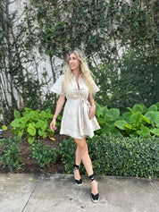 Top Stitch Poplin Mini Dress